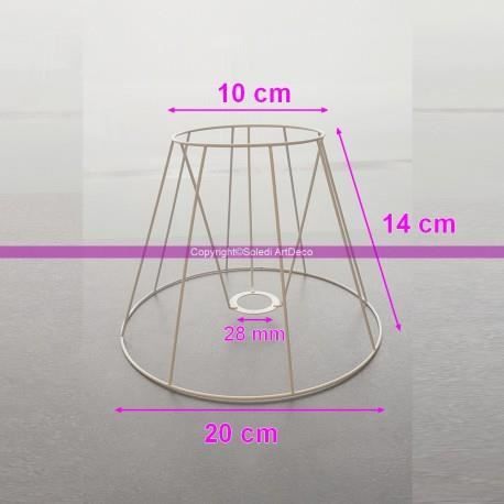 Petite Carcasse Abat-Jour Américain 20 Cm, Armature Cone 8 Branches En Epoxy Anticorrosion Pour E14 - 6
