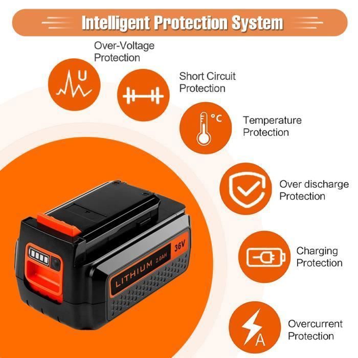 Energup 36 V vervangende oplader voor Black en Decker oplader 36 V LCS36 LCS40 compatibel met Black Decker accu BL20362 LBX2040 LBX36 LBXR36 LBXR2036