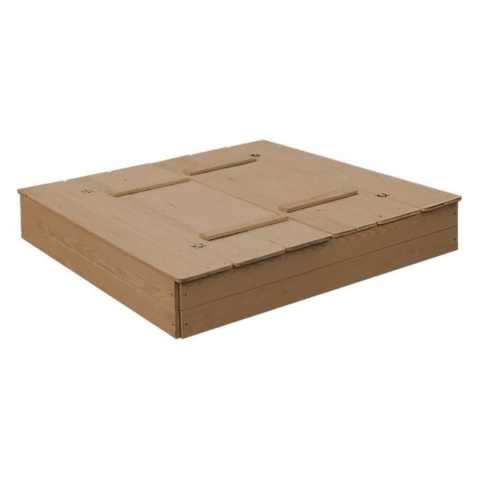 Bac à Sable Roba Outdoor+ Avec Banc Convertible Et 2 Bacs De Jeu – Bois Massif Résistant Aux Intempéries, 120 Cm, Gris