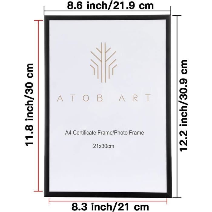 Cadre Photo Noir 25x50 Cm Avec Affichage De 3 Cadres Photos 12x17 Cm - MDF Avec Plexiglas