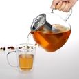 Théière en verre borosilicate 1,5 L avec filtre en acier inoxydable pour tout type de thé Boissons chaudes froides-2