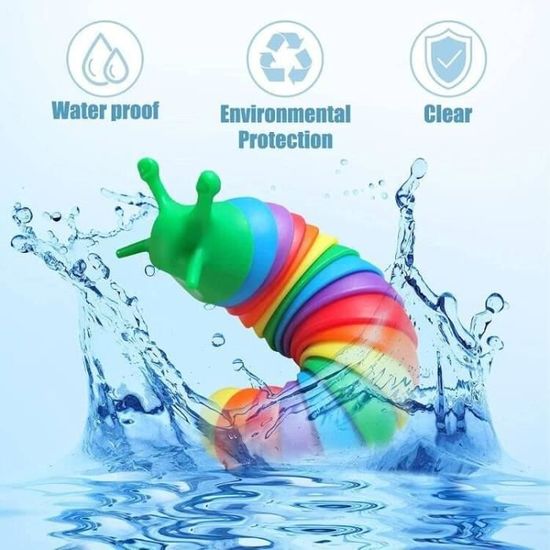 Jouet Sensoriel Limace Arc-en-ciel – Fidget Toy Souple, Anti-stress, Décoration De Bureau, Pour Enfants Et Adultes