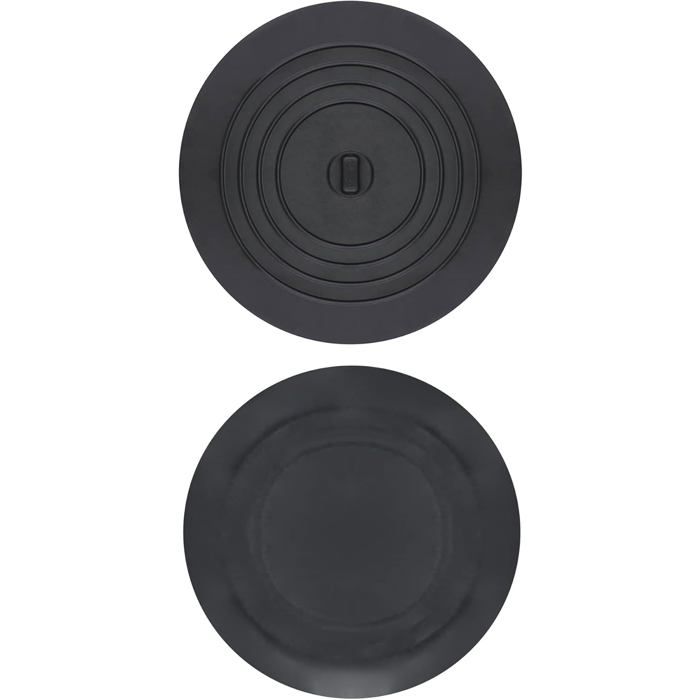 QWORK® Lot De 2 Bouchon De Vidange en Silicone, Bouchons D'évier et Baignoire, 15 cm, Noir