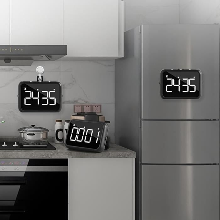 Réveil Numérique, Réveil Led Avec Adaptateur, 0-100% Luminosité Et