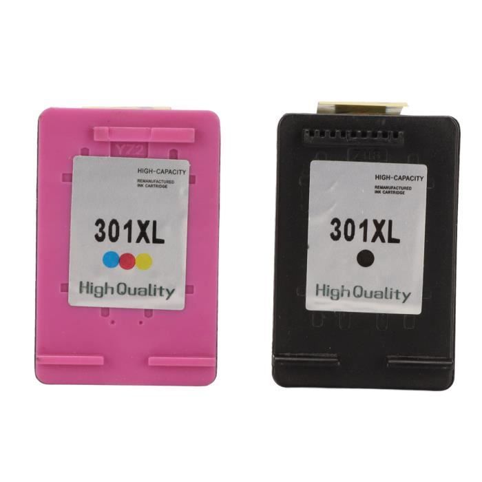 301 XL - 2 Cartouches d'encre compatibles avec HP 301 XL 301 XL (CH563E +  CH564E/N9J72AE) Noir + Couleurs pour imprimantes HP