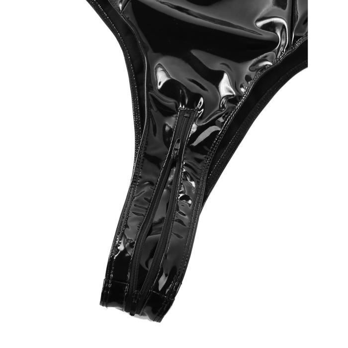 Body/combinaison En Simili Cuir Verni Pour Femme - Ouvert, Style Coquin/catsuit, Neuf Sans étiquette