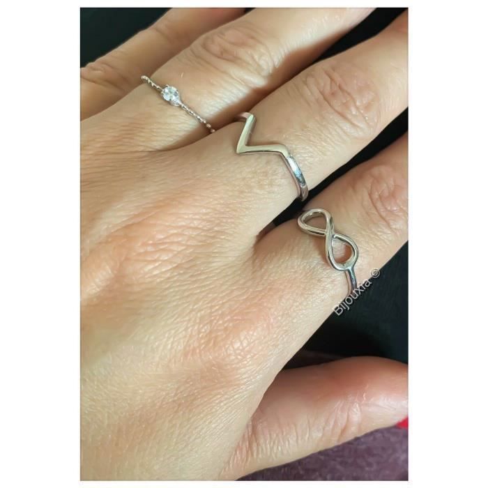 Bague Ancienne En Argent Massif 925/1000 - Taille 52 - Occasion - Fabriquée En France