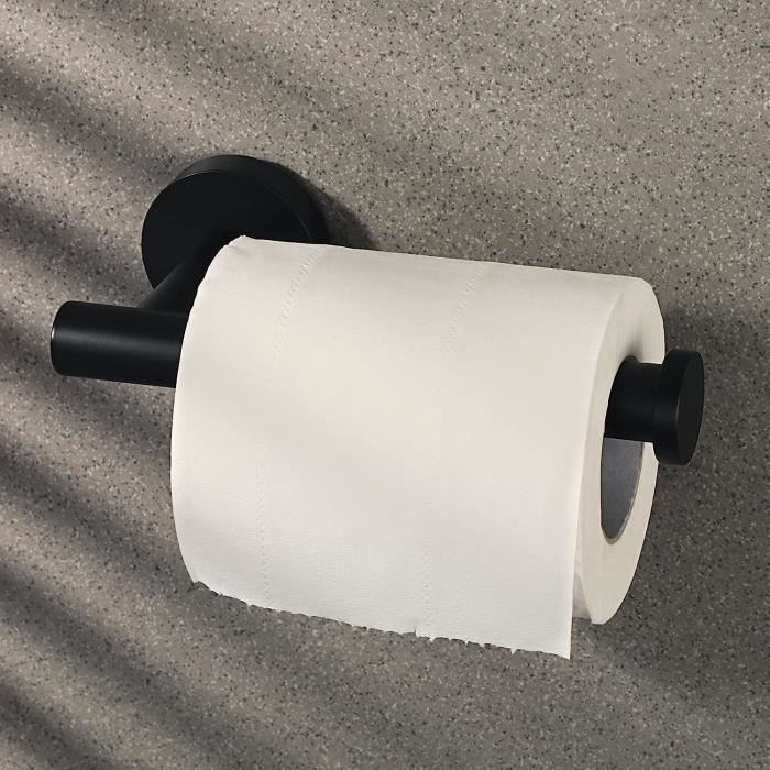 Porte Rouleau Papier Toilette Noir, Support Papier Toilette Mural pour  Salle de Bain, Acier Inoxydable SUS