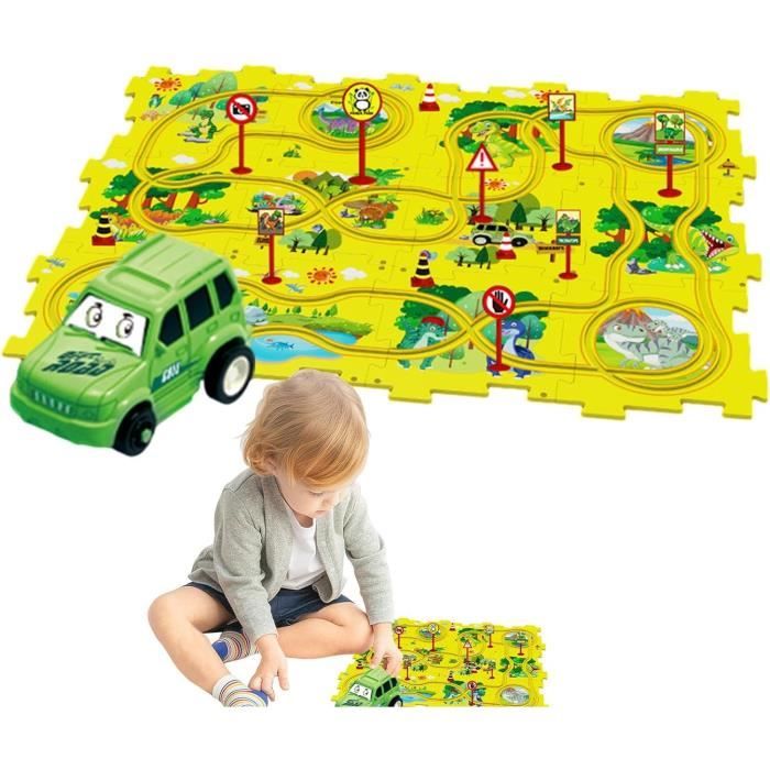 Ulikey Circuit Voiture Dinosaure Jouet Enfant, 232 Pièces Piste de Course Dinosaure avec