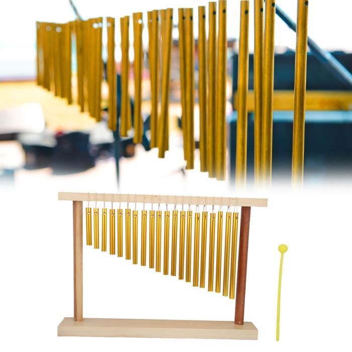 Carillons de Table en Hêtre et Métal - SODIAL - Instrument de Percussion Éducatif à 2 Pôles
