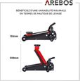 AREBOS 3T Cric hydraulique | Hauteur d'encastrement 130-508 mm | 2 Supports en Caoutchouc | Cric Jack roulettes 360°-3