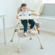 Chaise haute Bébé 2 en 1 réglable pour Enfant avec Tablette Amovible de 6 Mois à 3 Ans - Panier suspendu - Oscar en Beige-3