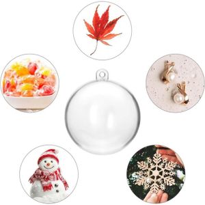 Boule De Noël Transparente 20 Cm - Décoration à Remplir - Pour Sapin, Fête, Loisirs Créatifs - Plastique - 10
