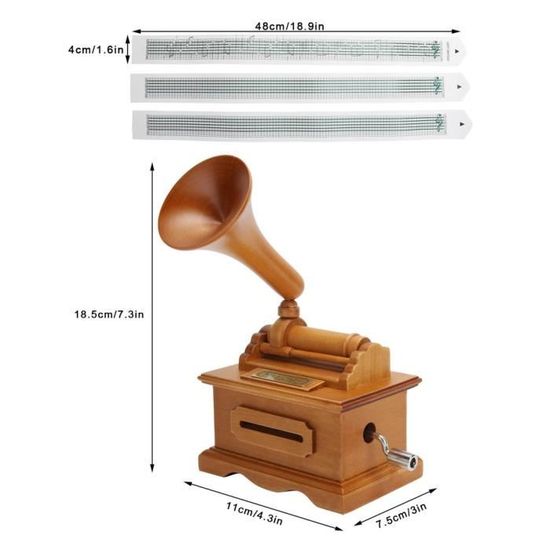 Boite A Musique Phonographe Mini Boite A Musique Avec Chanson Joyeux Anniversaire Et Bande De Papier A Musique Self Pro Cdiscount Jeux Jouets