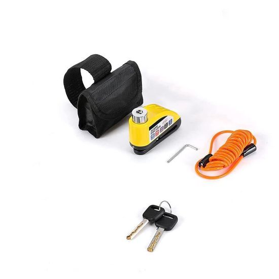Antivol Disque Moto Avec Alarme 110 DB - Bloc Disque + Câble Rappel 1,5 M - Léger Et Robuste - Pour Scooter, Vélo électrique, Trottinette - Piles Incluses
