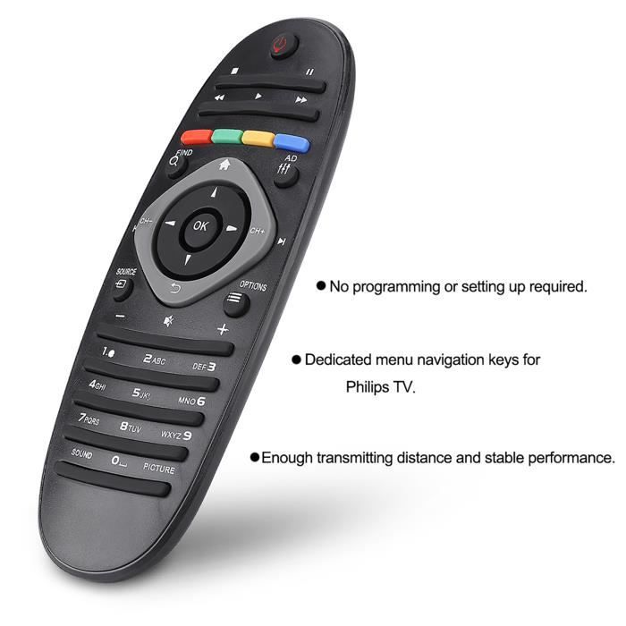 Télécommande Universelle Dédiée Philips - Compatible Avec De Nombreux Appareils, Design Ergonomique, Fonctionnalités Essentielles - 12