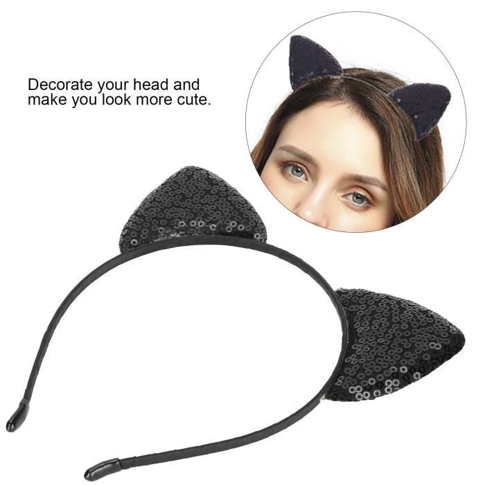 Cute Headband Bandeau Oreille de Chat en Coton Doux et Confortable