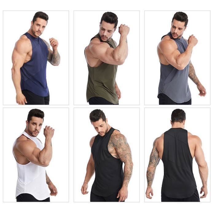Débardeur Sans Manches Homme LORSPORTCH - Dos En Y, Séchage Rapide, Pour Musculation Et Sport
