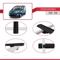 Rails De Toit Pour Citroën Berlingo 2007-2018 - Barres Latérales Noires Omtec