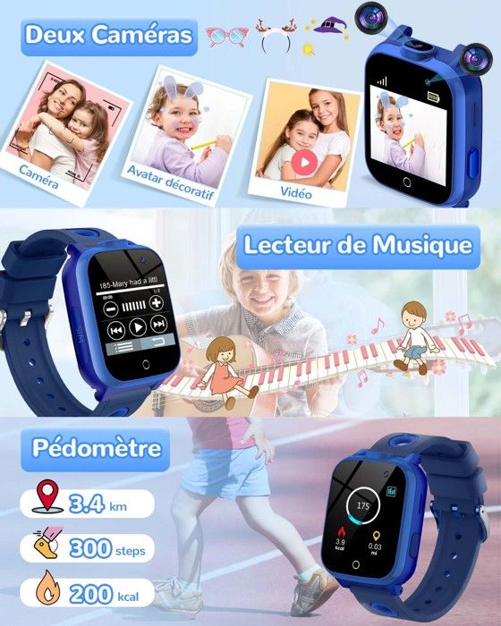 Montre Connectée Enfants, Ip68 Étanche Smartwatch Pour Garçons