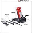 AREBOS 3T Cric hydraulique | Hauteur d'encastrement 130-508 mm | 2 Supports en Caoutchouc | Cric Jack roulettes 360°-5