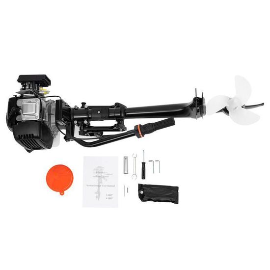 Moteur Hors-Bord 4 Temps 4CV 2.8kW Essence - Moteur Bateau Pêche Avec Refroidissement Eau, Allumage CDI Et Direction