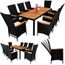 Salon De Jardin Table 8 Chaises Polyrotin Bois Achat Vente