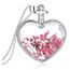 Collier Avec Pendentif Rose Fleur Sec Femmes De Argent Coeur En Verre De Bouteille Souhaitant
