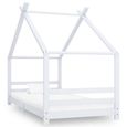 Cadre de lit d'enfant - 3424 - Cabane Maison - Blanc - Bois massif - 90 x 200 cm-0