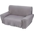 housse de canapé 2 places extensible chaise canapé Slip causeuse canapé protéger couverture complète élastique housse gris-0