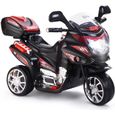 COSTWAY Moto Electrique pour Enfants Scooter 6 V à 3 Roues avec Phares LED 37-84 Mois Charge max.:25 kg Noir-0