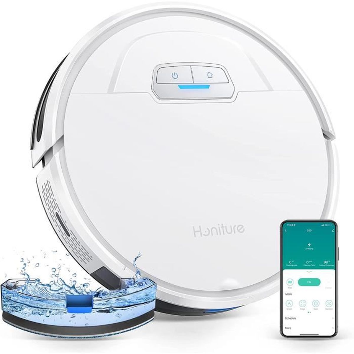 Robot Aspirateur Laveur OKP K7 - 2 En 1, Contrôle Alexa Wi-Fi, Spécial Poils Animaux - Neuf