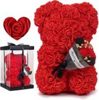 PZCC Fleurs-cadeaux Petits Ours Roses Cadeaux de la Saint-Valentin Cadeaux de la fte des mres dcorations mignonnes ro COFFRET THEMATIQUE