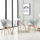 DORAFAIR Table à manger ronde scandinave en bois 80 cm Table de cuisine Transparent