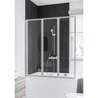 Pare baignoire pivotant 127 x 140 cm, pare douche pliant, verre 3 mm, 3 volets, profilé blanc, Schulte
