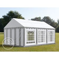 Tonnelle Toolport Tente de réception 3x6 m PVC env. 500g/m² gris blanc imperméable
