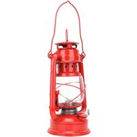 Fdit Lampe à pétrole rétro Lampe à Pétrole Vintage Lanterne de Fer Lampe à Huile de Fête Décoration Cadeau(Rouge)