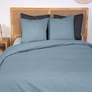 Housse de couettes 220x240 uni bleu Sarcelle