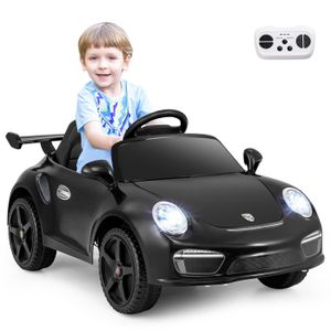 LALAHO Voiture Électrique Enfant 12V – Porsche Cayenne Coupe Blanc – Télécommande 2,4G, MP3, Phares LED, Sécurité Démarrage Lent