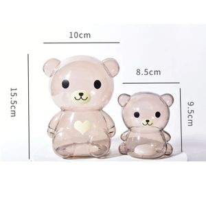 MARCHANDE 15.5 cm - Tirelire créative en forme d'ours pour enfants, pot d'épargne en plastique, cadeau pour enfants
