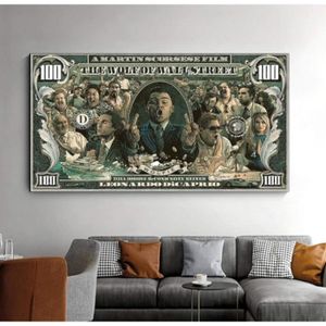 Poster Toile "Le Loup De Wall Street" - 30 X 45 Cm - Décoration Murale Moderne Chambre/bureau