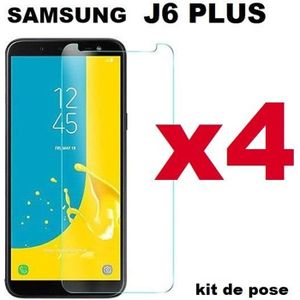 SONWO HD Ultra Transparent Protection /écran pour Samsung Galaxy J4 Plus//Galaxy J6 Plus 4 Pi/èces Verre Tremp/é pour Galaxy J4 Plus//Galaxy J6 Plus Anti Rayures