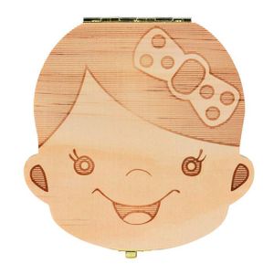 MOGOI Bo/îte /à Dents de b/éb/é en Bois pour Souvenirs de Dents de b/éb/é Cadre Photo en Bois Organiseur pour Garder la m/émoire de lenfant