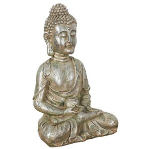 STATUE - STATUETTE Statue  Bouddha en résine finition or vieillie  L3
