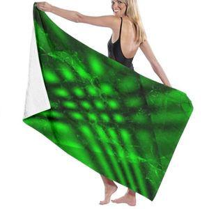 SERVIETTE DE PLAGE Serviette de plage surdimensionnée en microfibre,Résumé vert,Serviette de bain absorbante légère et douce