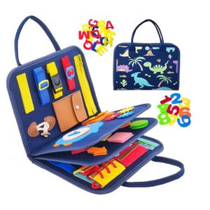 JEU D'APPRENTISSAGE Planche Montessori Busy Board pour Enfants - Withosent - 4 Couches - Bleu - 3 ans et plus