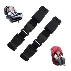 Clip Poitrine Siège Auto Enfant - 2 Pièces Noir - Sécurité Ceinture Poussette, Anti-Glissant Voiture