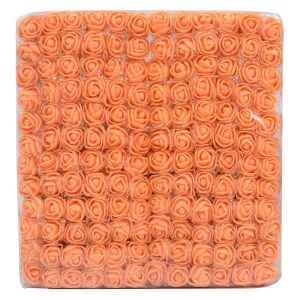 FLEUR ARTIFICIELLE 144pcs - Orange - Mini roses en mousse de 2cm, 144
