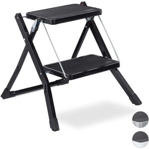 escabeau Grande Plate-Forme escabeau Pliable Noir escabeau en Plastique Portable pour Voiture//Baignoire//Porte BOLORAMO Escabeau de Salle de Bain