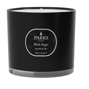 Bougie Parfumée 3 Mèches - Senteur Linge Frais, Couleur Noir/blanc, Ø13x8cm, Combustion ~20h - 9